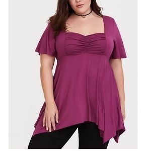 Torrid size 1 super soft sharkbite babydoll tee